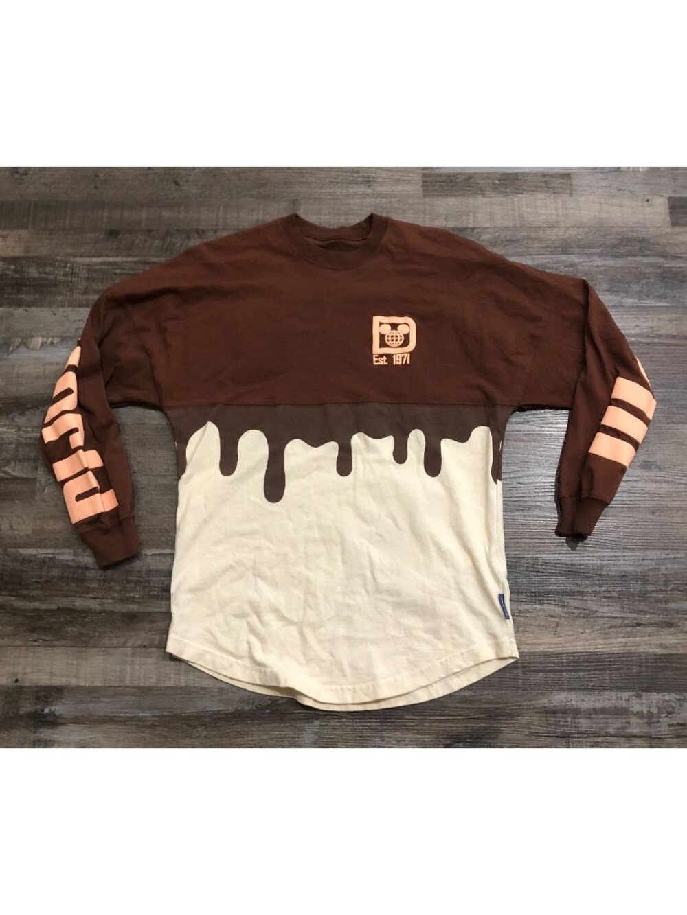 Disney World Unisex XS Brown Ice Cream Bar Long Sleeve Shirt